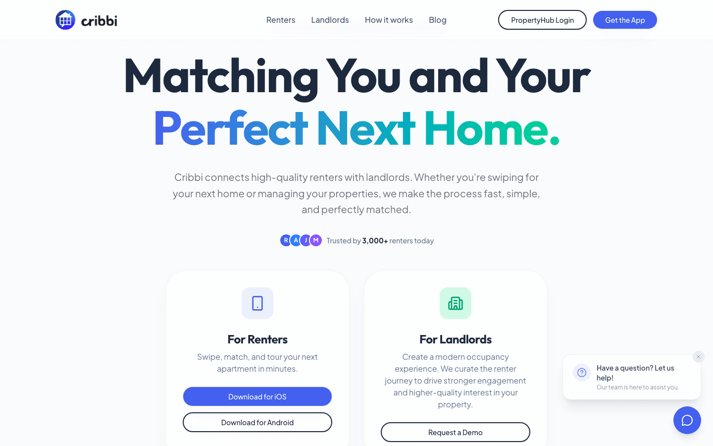 Cribbi landlord and occupancy experience