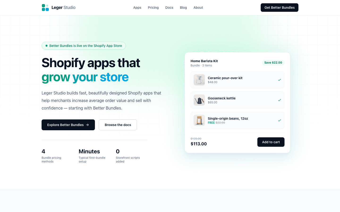 Leger Studio Pro homepage